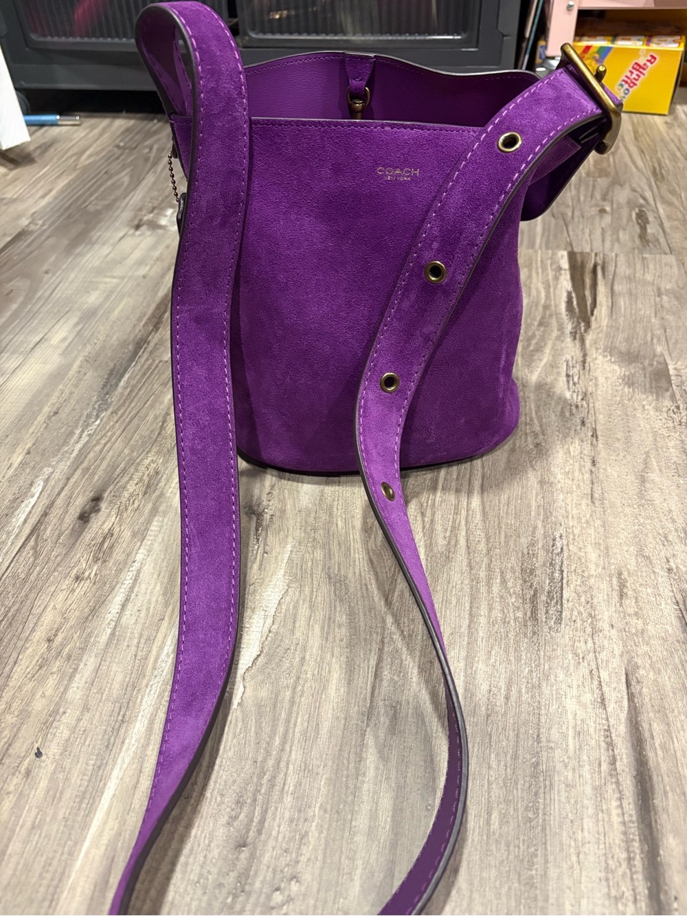 Coach Bleecker bucket bag 21 Purple Suede